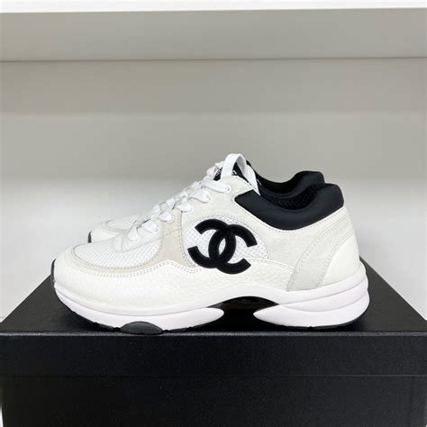 chanel white and black sneakers.